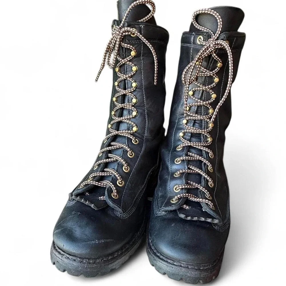 White's Boots Wildland Firefighting Leather Logger Work Boots Black 10.5 D USA